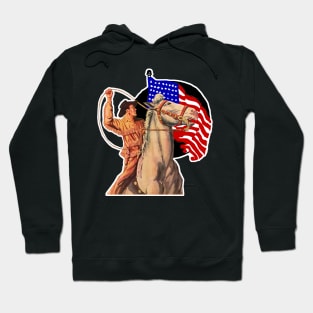 Cowboy lassoing cattle at American rodeo Hoodie